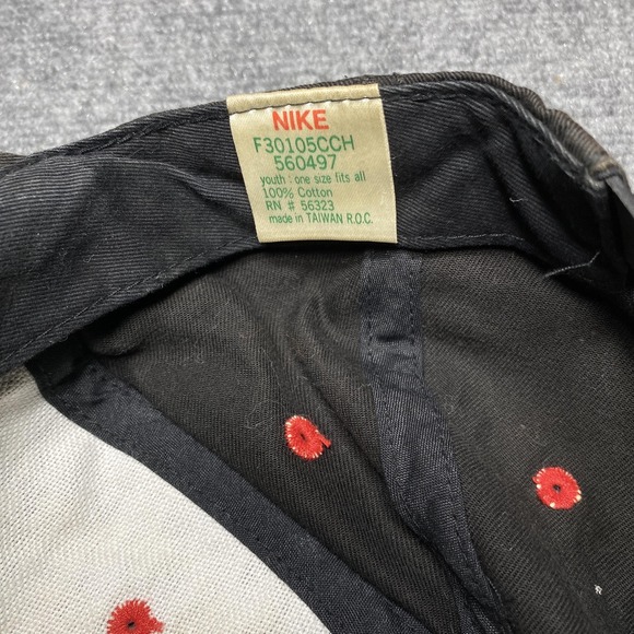 Vintage Nike Hat Cap Snap Back Brown Red Embroidered Swoosh Youth One Size 90s - Picture 7 of 11